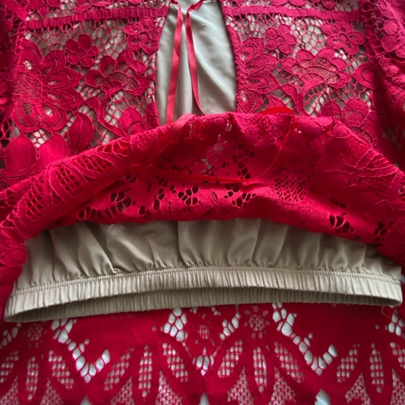 Red Lace 2 Piece Set For Love & Lemons Small - Picture 8 of 12